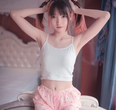 COS图集丨Coser祖木子:NO.013-粉白条纹小可爱[50P-220MB]