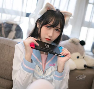 COS图集丨Coser不呆猫:NO.061-白色兔子JK[63P-388.7M]